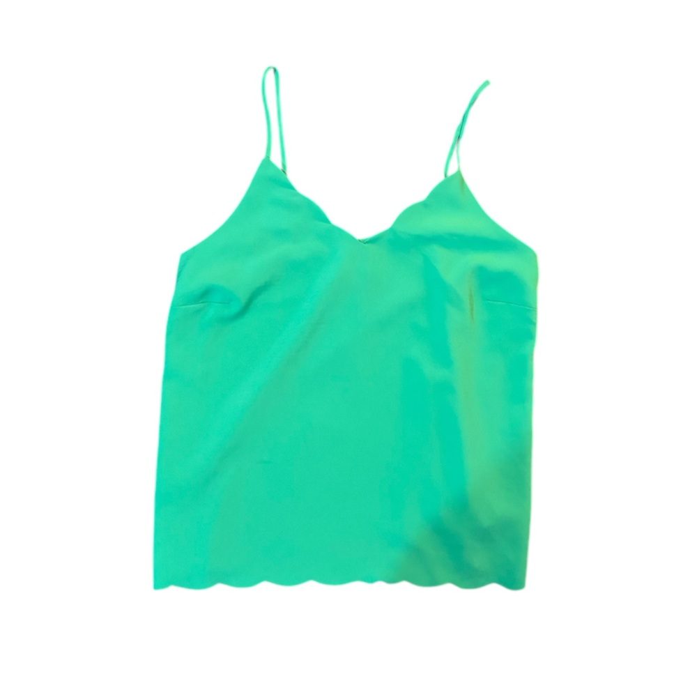 Vibrant Green Scalloped Camisole